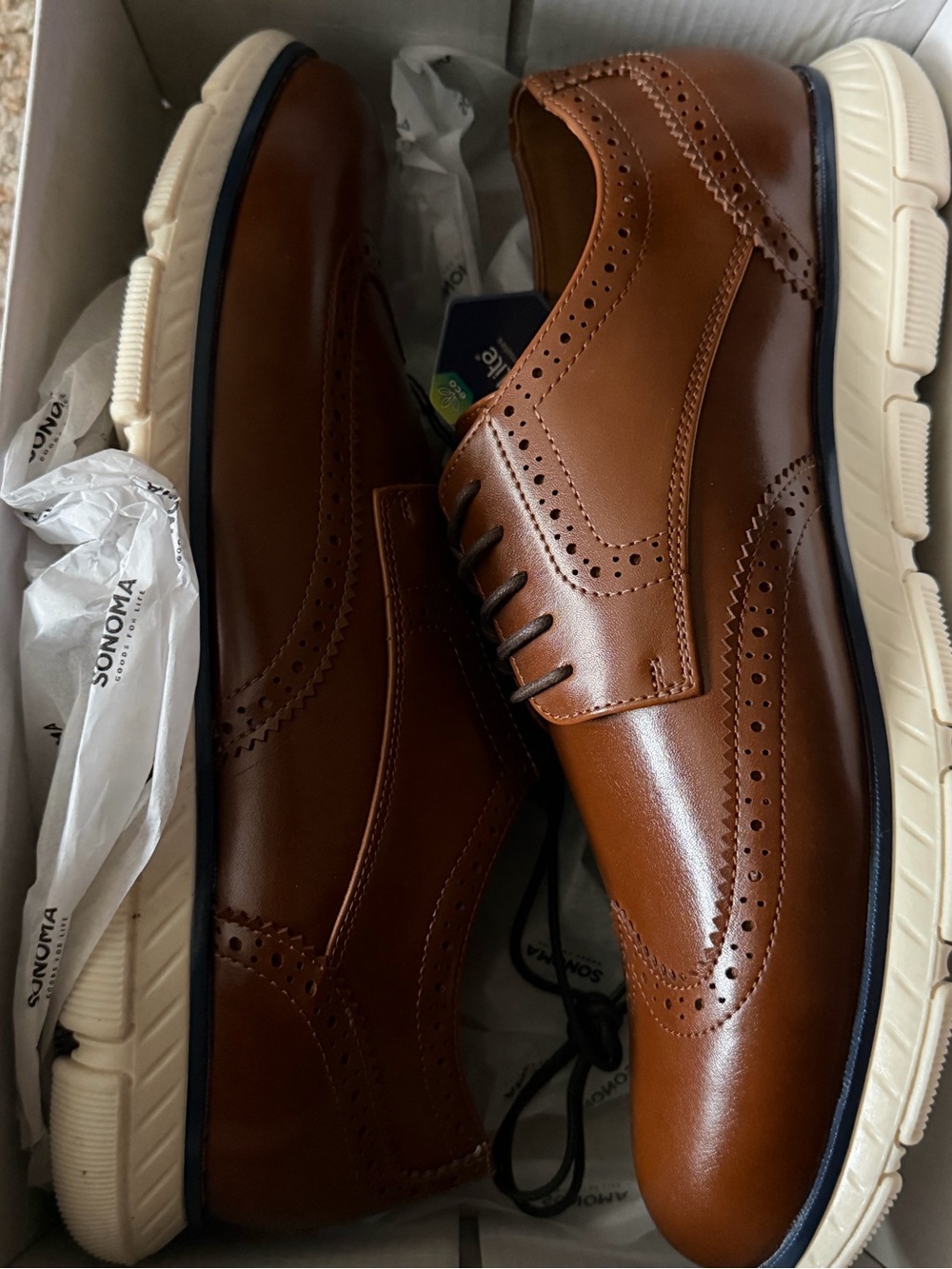 Sonoma Men's Brown Wingtip Dress Casual Shoes